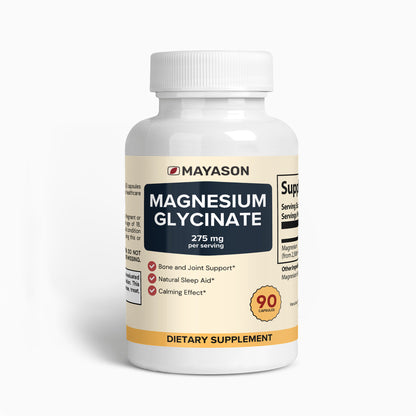 Magnesium Glycinate 275mg – High-Absorption - Non-GMO | Gentle on Stomach | Non-Laxative
