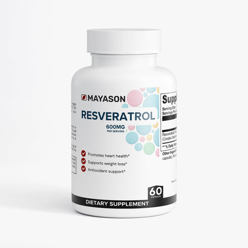 Resveratrol 50% 600mg, Longevity Support for Heart, Brain & Skin Health, 60 Capsules
