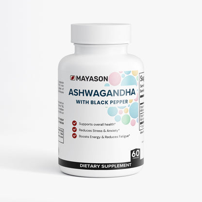 Premium Stress-Support Ashwagandha – Enhanced with Black Pepper – Calm & Balance Daily Capsules 60 cap