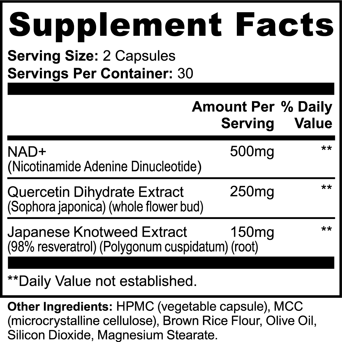 Advanced NAD+ Coenzyme Booster – Cellular Health Formula – Energy / Longevity Support 60 caps