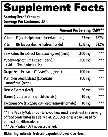 Advanced Prostate Support – Urinary & Prostate Wellness – Men’s Health / Comfort Formula 60 caps