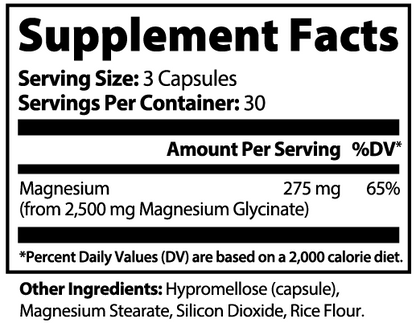 Magnesium Glycinate 275mg – High-Absorption - Non-GMO | Gentle on Stomach | Non-Laxative
